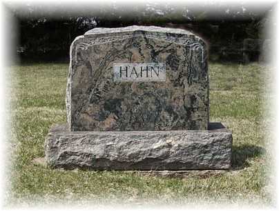 Jacob Hahn - Family Tombstone - Johnson Cemetery